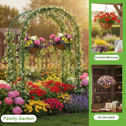 Classic Round Wire Hanging Basket 4 Packs 12 Inch Deep Coco Liner - Image 5
