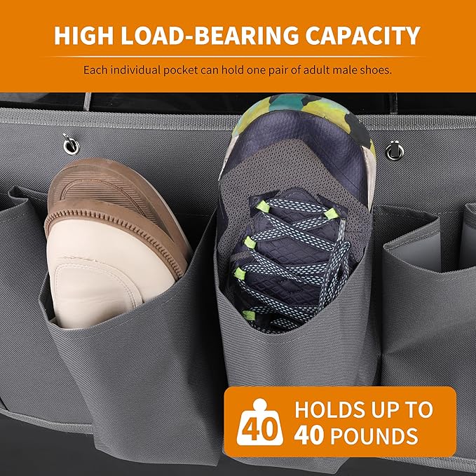 RV Shoe Pockets 6 Large Pockets Heavy Hanging Bedside Storage Organizer - Image 3