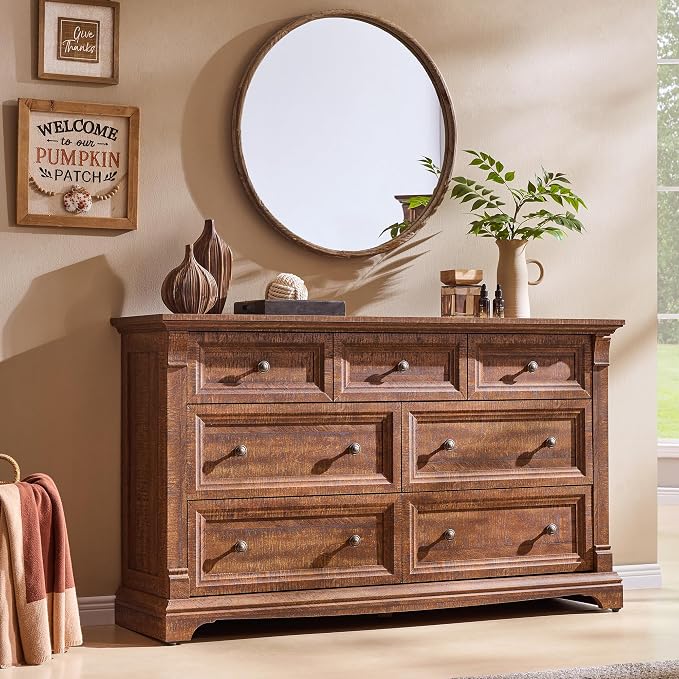 T4TREAM Farmhouse 7 Drawers Dresser by T4TREAMFurniture