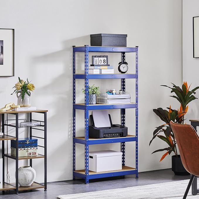Topeakmart 5-Tier Utility Shelves, Metal Storage Shelves, Adjustable Shelving - Image 2