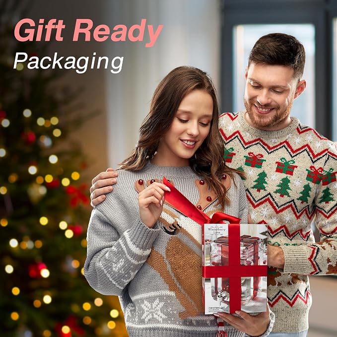 Gift Box Drink dispenser with Red Ribbon Design, Glass Beverage Dispenser - Image 3
