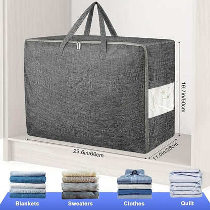 84L Extra Large Storage Bags, Folding Moving Comforter Blanket Storage Bags - Image 2