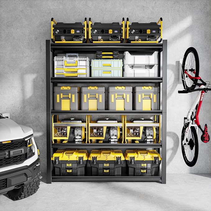 59" W Garage Shelving, 5-Tier Heavy Duty Shelving Unit, 3000LBS Adjustable - Image 9