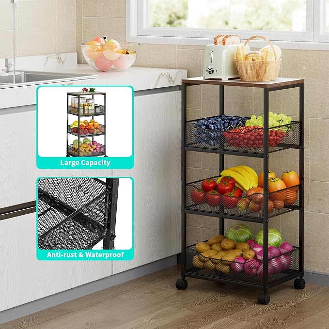 HapiRm Fruit Basket Kitchen Cart - Image 6
