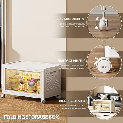 84 QT / 21 Gal Magnetic Door Storage Bins Collapsible Stackable w/1 Lid - Image 6
