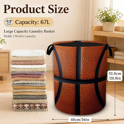 Basketball Texture Laundry Basket - Image 2