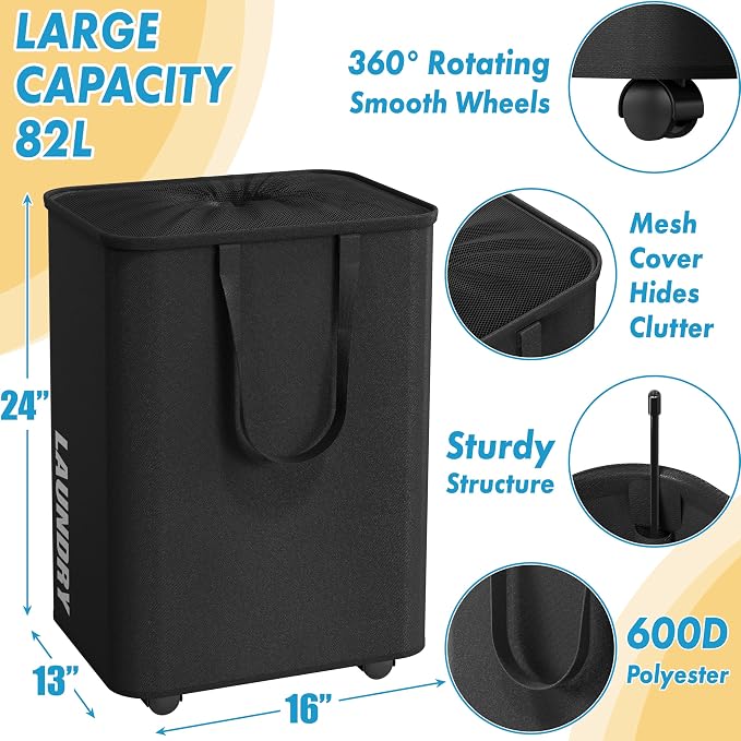 Simple Houseware Large 82L Laundry Basket - Image 3