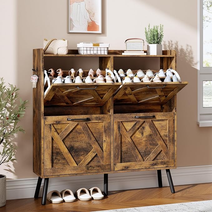 Nicetree Shoe Cabinet Storage for Entryway, Freestanding Shoe Storage Cabinet by Nicetree