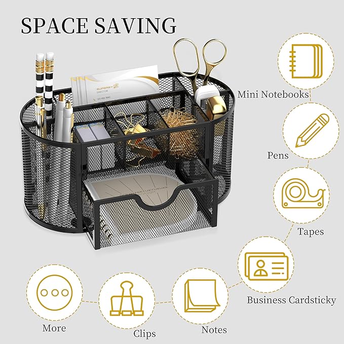 SUPEASY Mesh Desk Organizer, Desk Accessories & Workspace Organizers - Image 4
