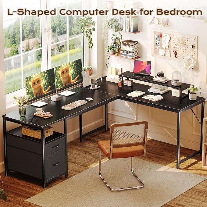 PRAISUN 63 Inch L Shaped Desk - Image 3