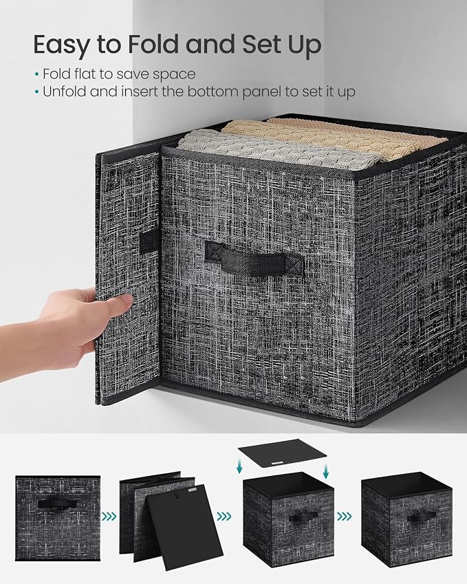 SONGMICS Storage Cubes, 10.2 x 10.2 x 11 Inches Non-Woven Fabric Bins - Image 6