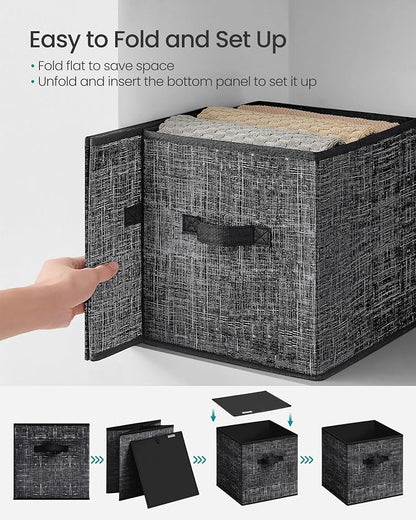 SONGMICS Storage Cubes, 10.2 x 10.2 x 11 Inches Non-Woven Fabric Bins - Image 6