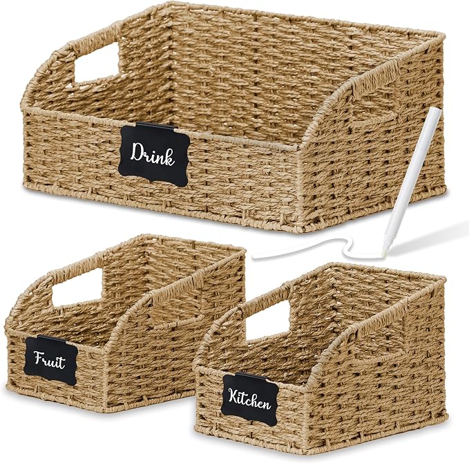 Wicker Baskets for Organizing, Kitchen Counter by Unknown