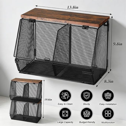 Teenyyou 2 Pcs Stackable Mesh Fruit Basket - Image 2