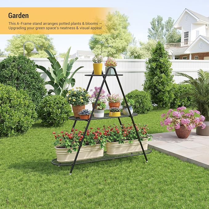 3-Tier Plant Stand Metal Plant Rack Shelf Heavy Duty Indoor Outdoor Shoe Shelf - Image 7