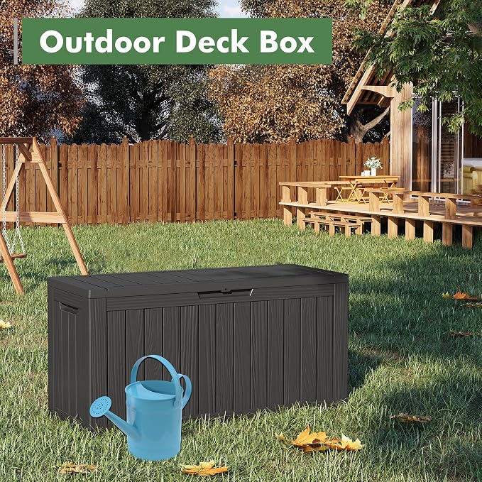 72 Gallon Deck Box Lockable Resin Outdoor Storage Box waterproof Outdoor - Image 7