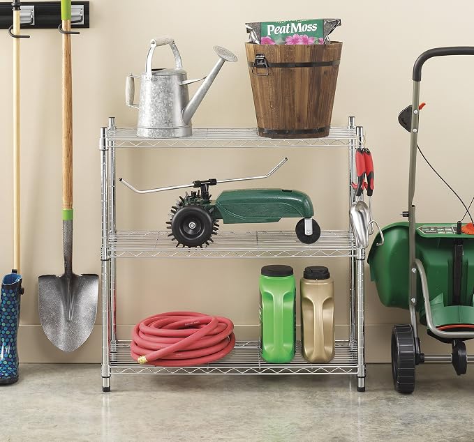 Whitmor 3 Tier Shelving Unit, Metal Storage Shelves, 400 lbs Capacity per Shelf - Image 2