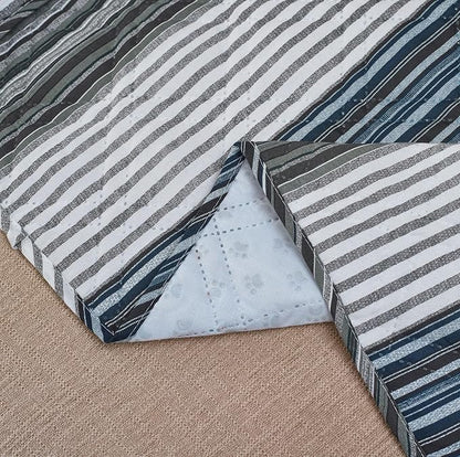 Brilliant Sunshine Multi Grey Stripes Patchwork Couch Armrest 5 Pockets - Image 4