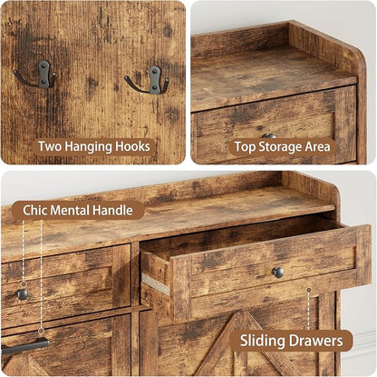 Shoe Cabinet with 4 Flip Drawers & 2 Top Drawers, Hidden Slim Shoe Rack - Image 6