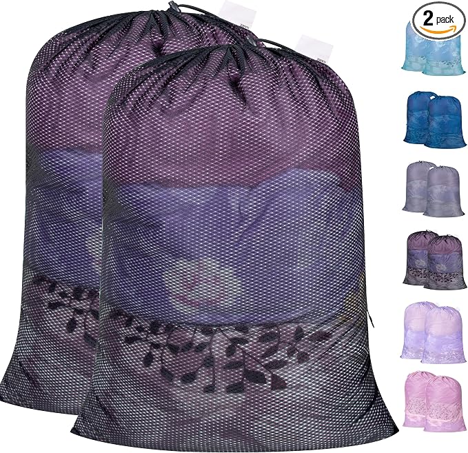 Polecasa 2 Pack Heavy Duty Diamond Mesh Laundry Bag, Breathable Mesh, Machine by Polecasa