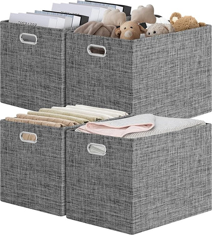 Posprica 15.12"x12.13"x12.01" Storage Cube Bins, Linen Decorative Closet by Posprica