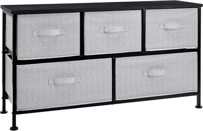 Amazon Basics Extra Wide Fabric 5-Drawer Storage Organizer Unit by AmazonBasics
