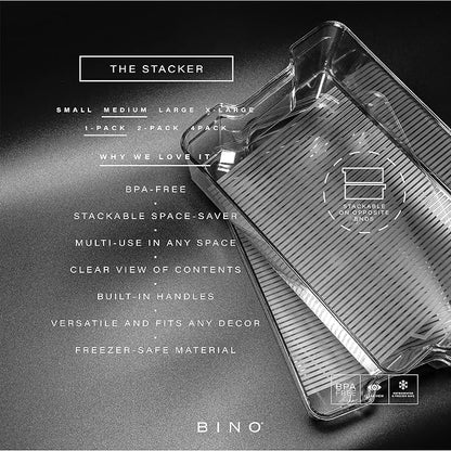 BINO | Stackable Plastic Storage Bins, Medium - Image 2