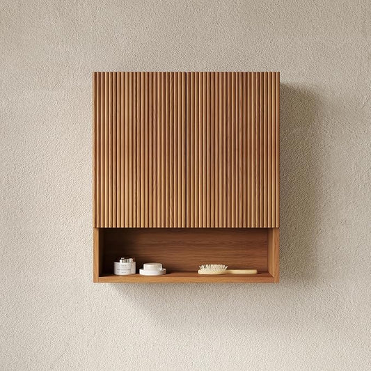 Brown Oak Bathroom Wall Cabinet by USHOWER