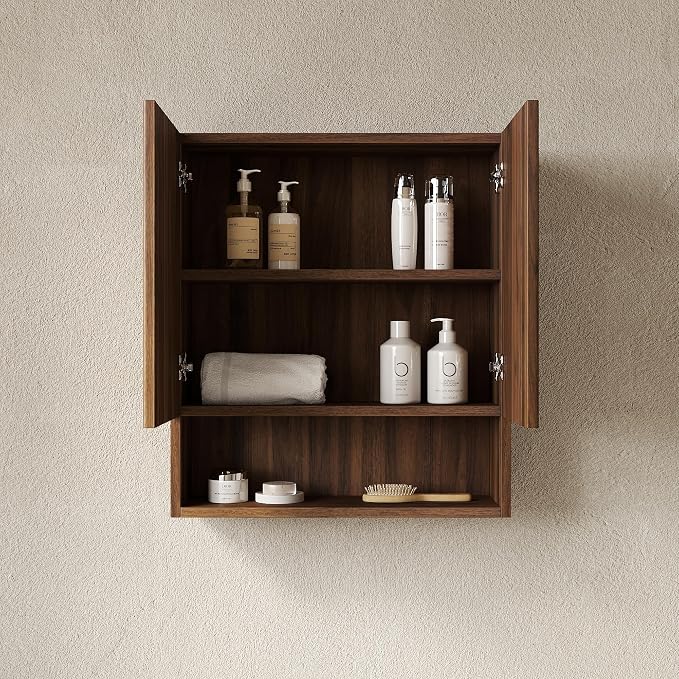 Dark Walnut Bathroom Wall Cabinet - Image 2