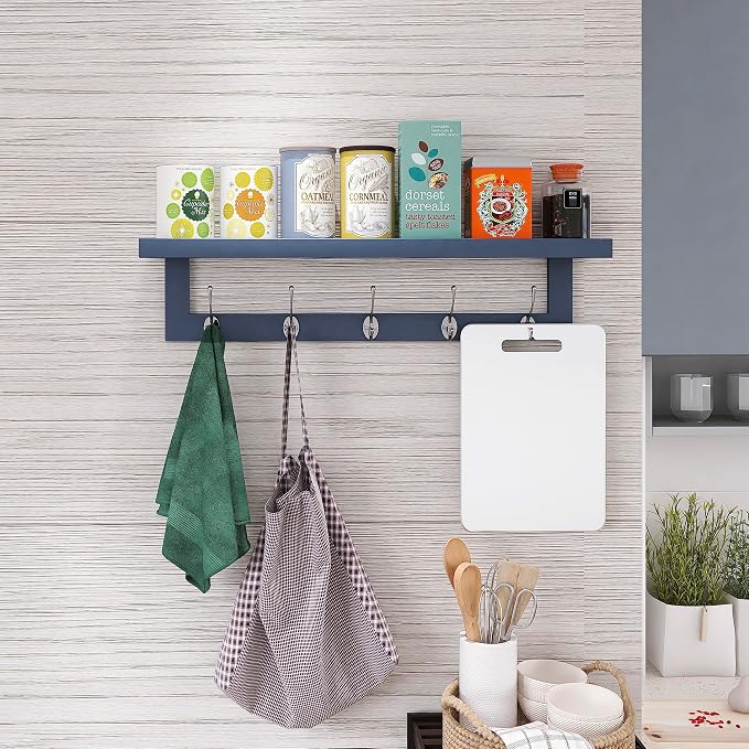 SMIBUY Coat Hooks with Shelf Wall-Mounted, 29.2 Inch Entryway Coat Rack - Image 7
