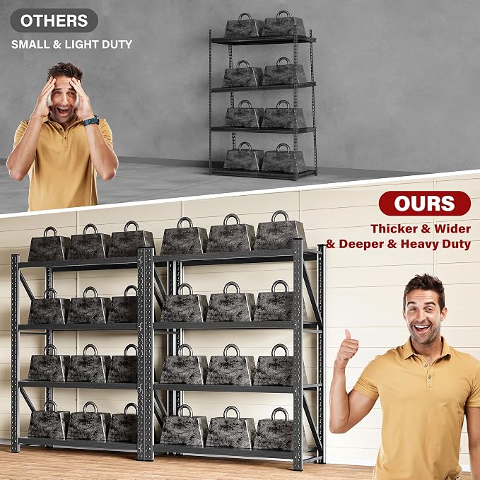 Set of 2 48" Wide Heavy Duty Garage Shelving Units, 3000LBS 24 Deep Storage - Image 8