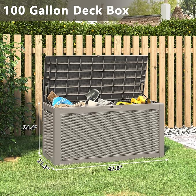 Outdoor Storage Box, Resin Deck Boxes Indoor and outdoor, Waterproof Storage - Image 2