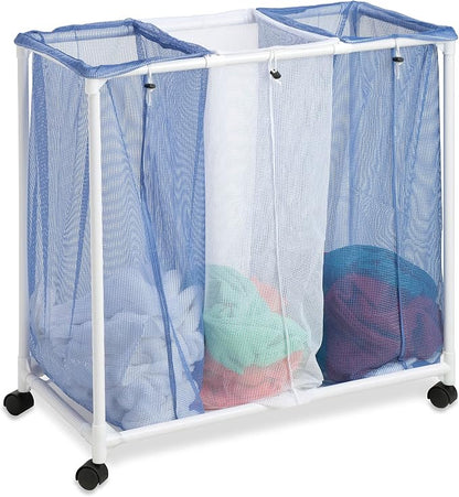 Honey-Can-Do HMP-01629 3 bag mesh laundry sorter, 30.5" x 15.3" x 30" by Honey-Can-Do