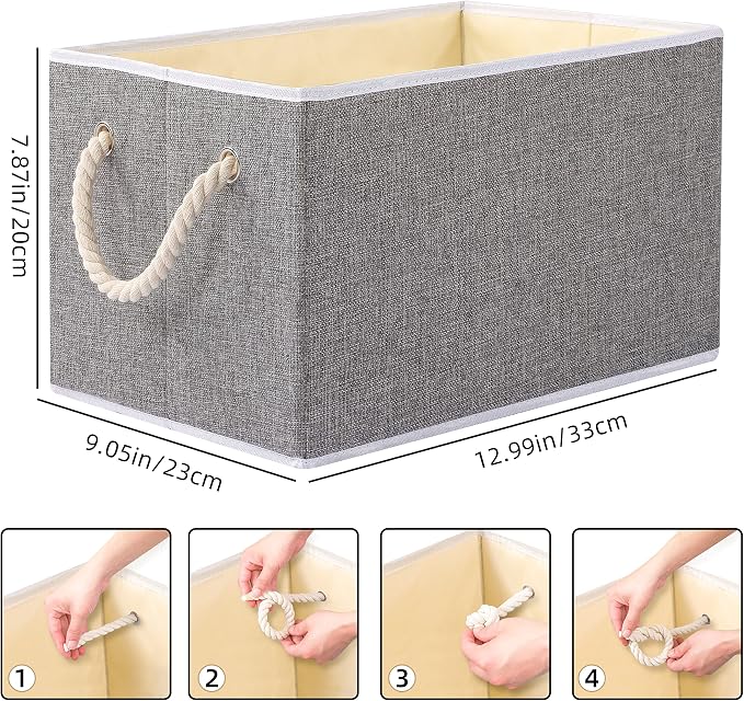 Yawinhe Foldable Storage Basket 5-Pack, Large Fabric Bins - Image 4