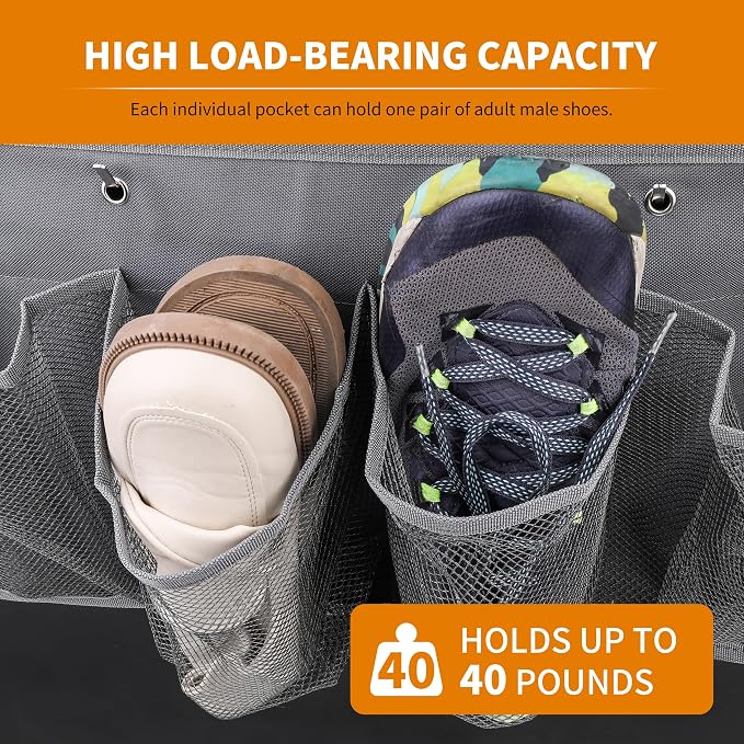 RV Shoe Pockets 6 Large Pockets Heavy Hanging Bedside Storage Organizer - Image 3