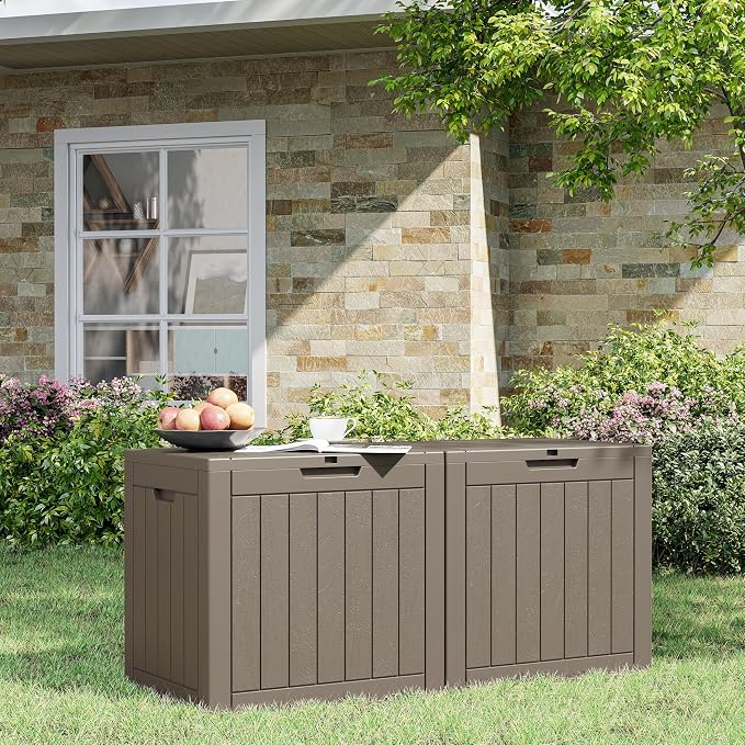 32 Gallon Deck Box Lockable Resin Indoor Outdoor Storage Box waterproof Outdoor - Image 5
