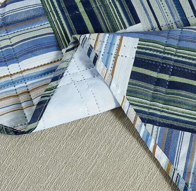 Brilliant Sunshine Teal Herringbone Patchwork Couch Armrest 5 Pockets Organizer - Image 3