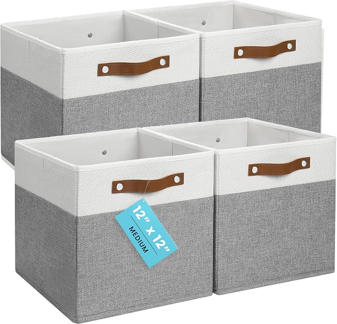 OrganiHaus 12" x 12" x 12" Fabric Cube Storage Bins by OrganiHaus