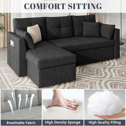 Huatean Home Sleeper Couch Sofa, Sectional Sleeper Sofa Bed - Image 6