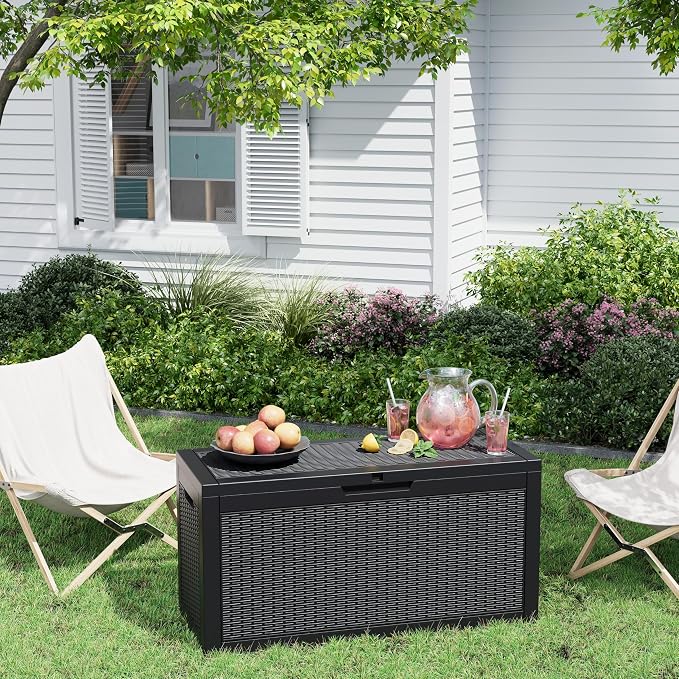 Outdoor Storage Box, Resin Deck Boxes Indoor and outdoor, Waterproof Storage - Image 5