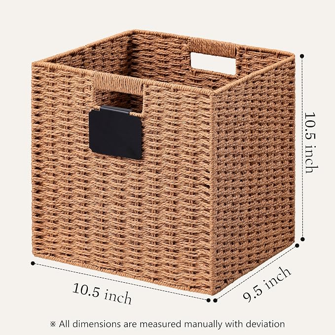 UBBCARE 2 Pack Wicker Basket, 10.5×10.5 Storage Cubes - Image 2