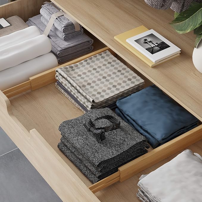 BAMEOS Bamboo Expandable Drawer Dividers – Fits 16.6"–22" Drawers, Bathroom - Image 4