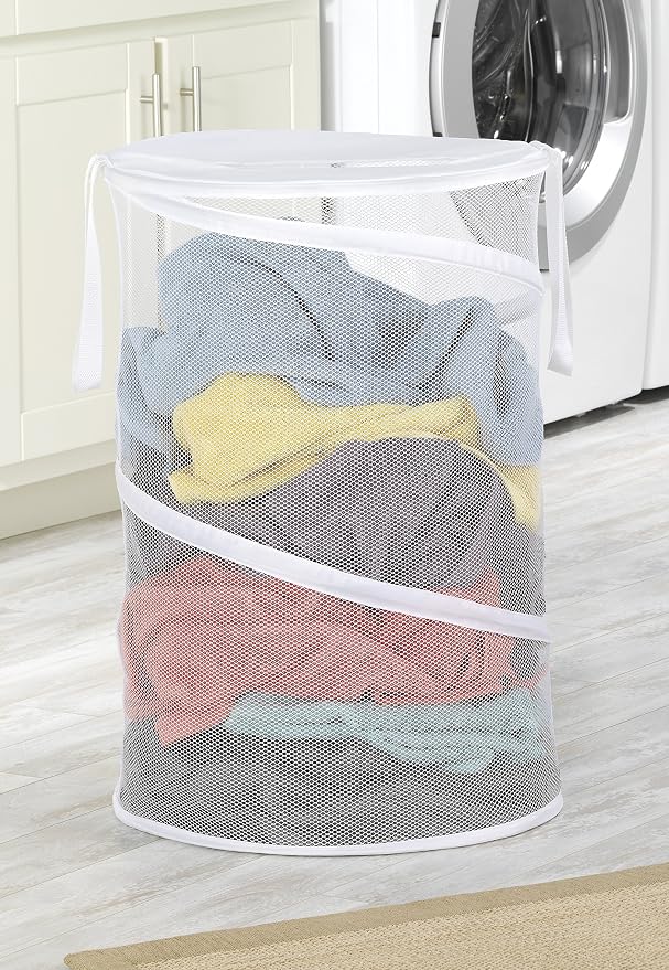Whitmor 18" Collapsible Laundry Hamper White - Image 2