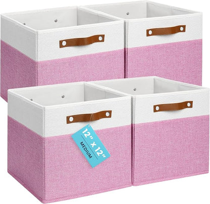 OrganiHaus 12" x 12" x 12" Fabric Cube Storage Bins by OrganiHaus