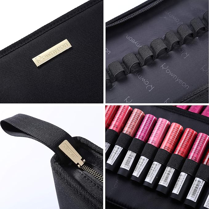 ROWNYEON Lipstick Organizer Bag Portable, Makeup Artist Storage, Large Capacity - Image 4
