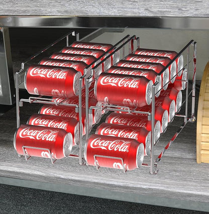 Simple Houseware Stackable Front Loading Beverage Can Dispenser Rack, Chrome - Image 4