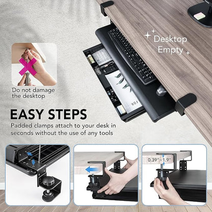 EHO Keyboard Tray with Drawer - Image 9