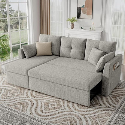 Huatean Home Sleeper Sofa Couch, 2 in 1 Sectional Sleeper Couch Bed by huateanhome