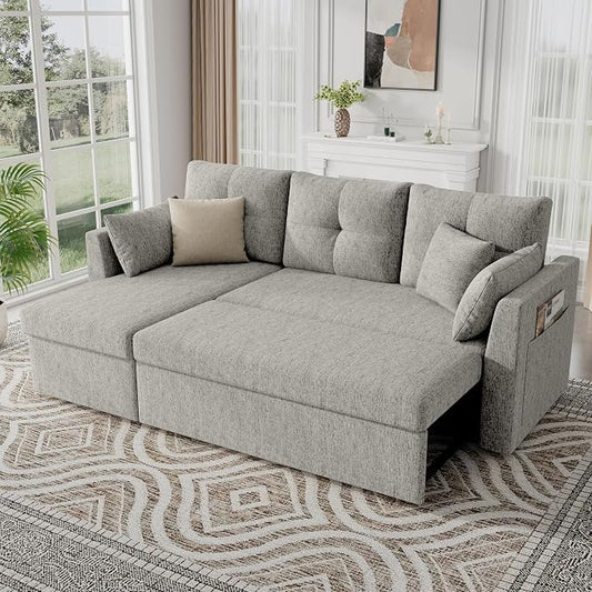 Huatean Home Sleeper Sofa Couch, 2 in 1 Sectional Sleeper Couch Bed by huateanhome