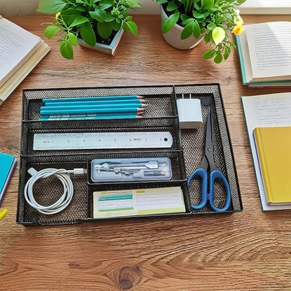 Desk Drawer Organizer Metal Mesh Drawer Organizer Tray - Image 4